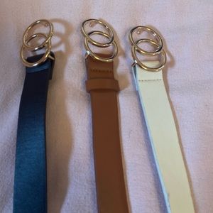 3 gold buckle belts